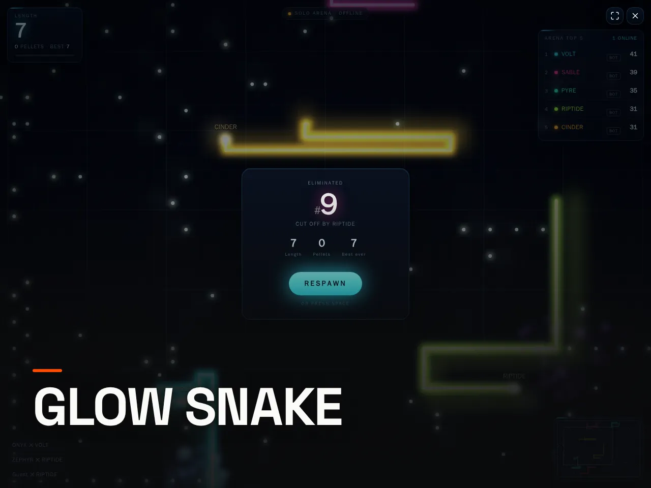 Screenshot of Glow Snake