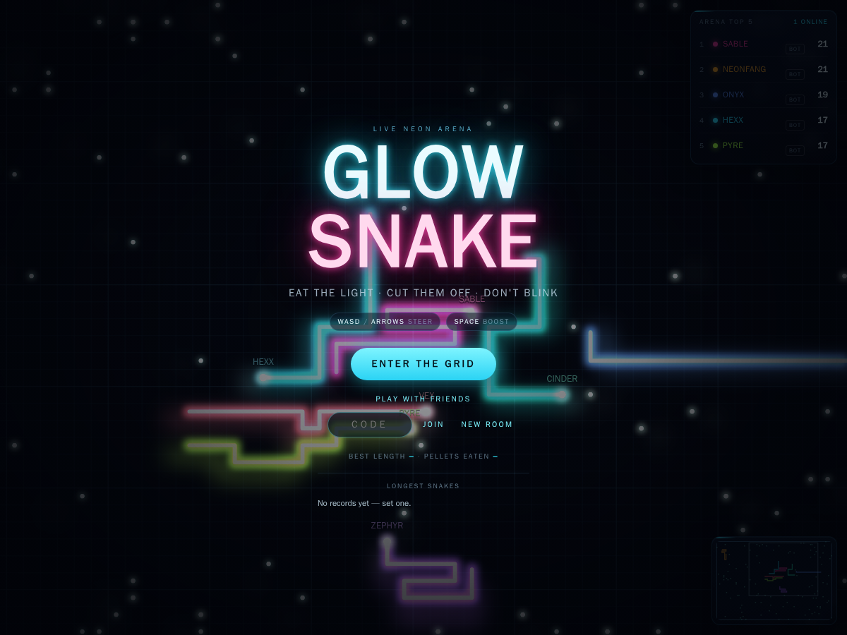 Screenshot of Glow Snake